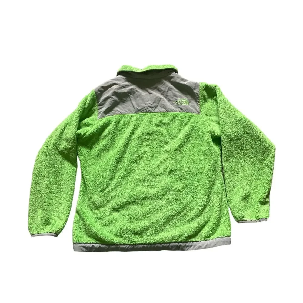 TheNorthFace Bright Green Denali Full Zip Youth Girls Jacket Large14/16 Dopamine
